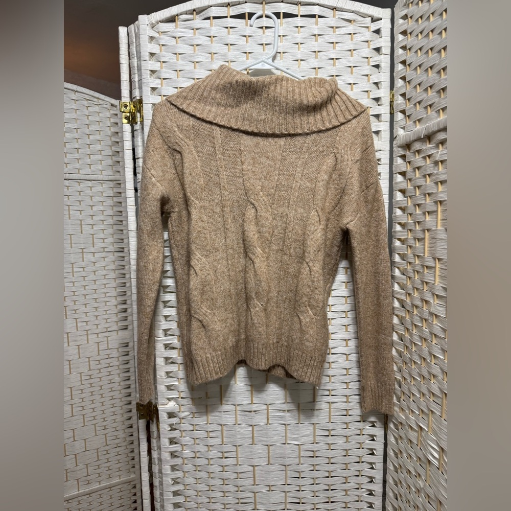 Cozy Tan Cable Knit Sweater